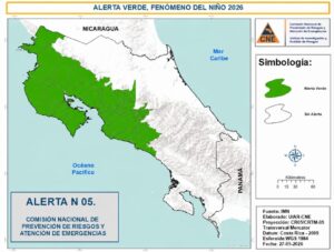 CNE declara Alerta Verde en 49 cantones ante consolidación del Fenómeno de El Niño