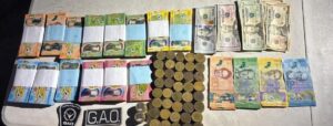 Interceptan vehículo en Liberia con ₡8,7 millones y $4.550 en efectivo