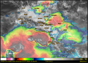 Onda tropical 19 aumenta las lluvias y mantiene fuertes vientos este jueves