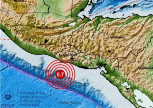 Fuerte sismo de magnitud 5,7 sacude El Salvador y se percibe en otros países de Centroamérica